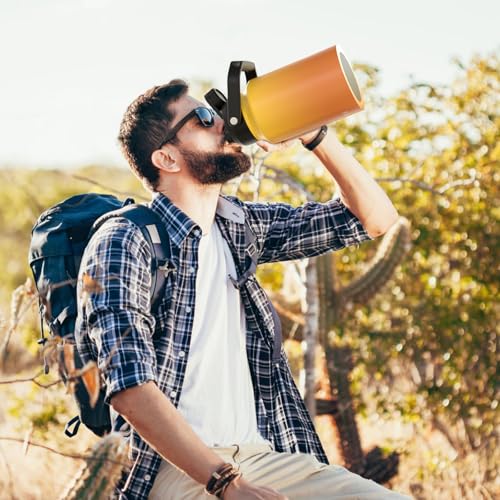 128oz Insulated Stainless Steel Water Bottle with Handle, Black W803