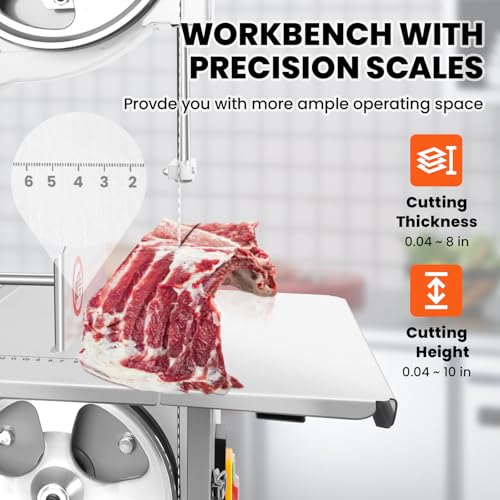1500W Commercial Bandsaw Machine, Stainless Steel Worktable, Frozen Meat Cutter Y297707