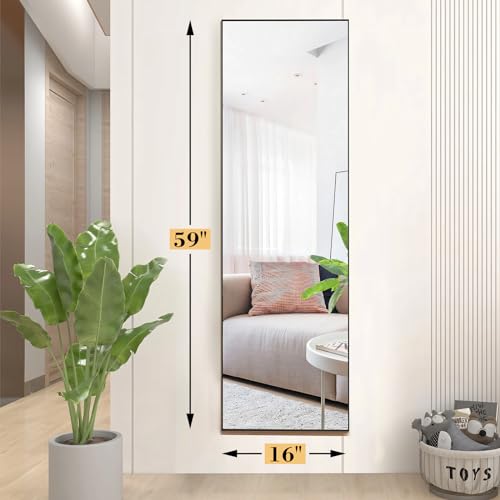 Sweetcrispy 64"x21" Arched Full Length Mirror, Standing or Leaning, Gold U4556