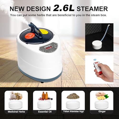 MIXC Portable Steam Sauna Box with Remote Control and Folding Chair A988