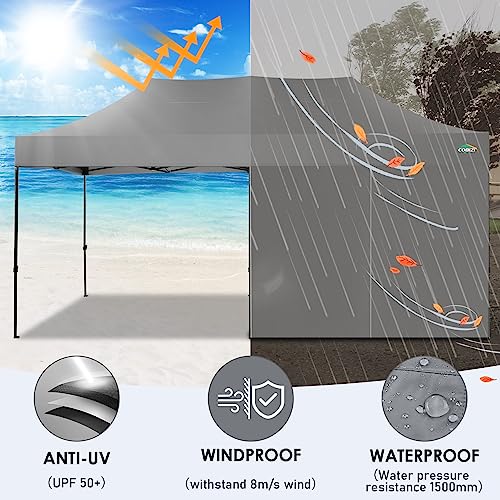 COBIZI 10x20 Heavy Duty Pop Up Canopy Tent with 6 Sidewalls, White A84790