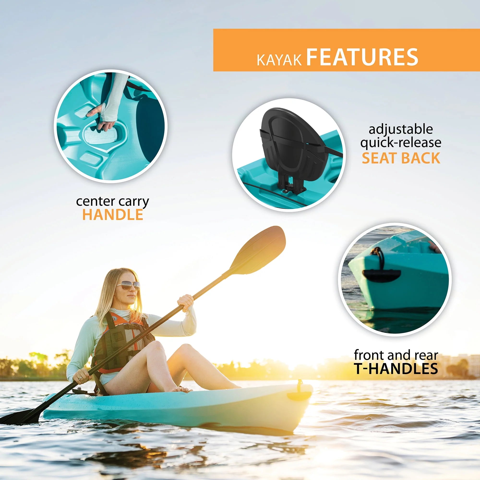 Lifetime Daylite 8 ft Sit-on-Top Kayak, Red H51700