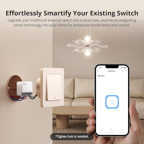 SONOFF ZigBee Smart Light Switch ZBMINIR2 4-Pack, Voice Control with Alexa & Google Home Y847821