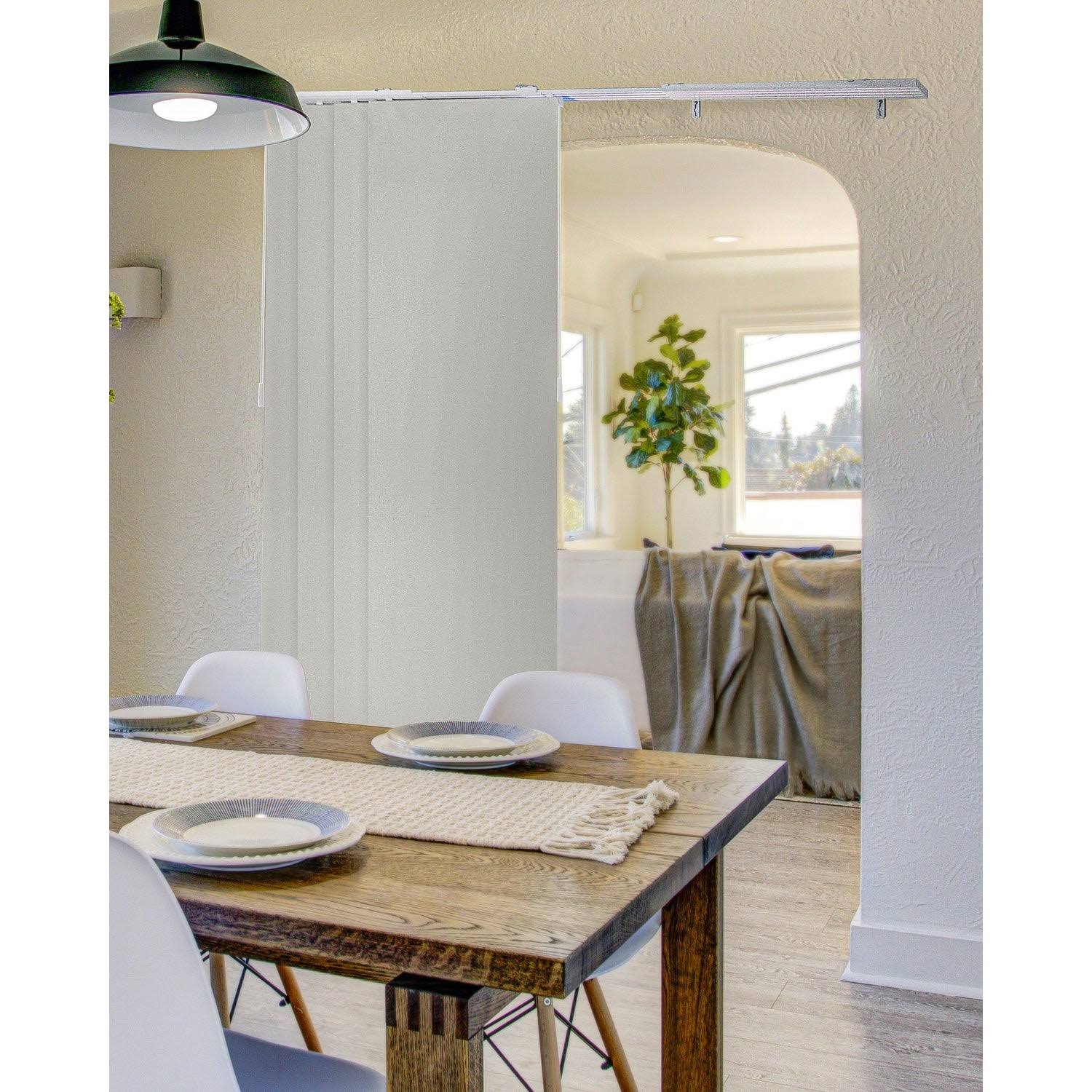 Chicology Blackout Sliding Panel Track Blind, Ivory, 86"W x 96"H C76216