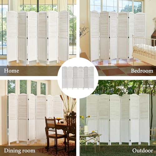 Room Partitions and Dividers, 5.6 Ft Tall Folding Wood Screen, 4 Panels S6959