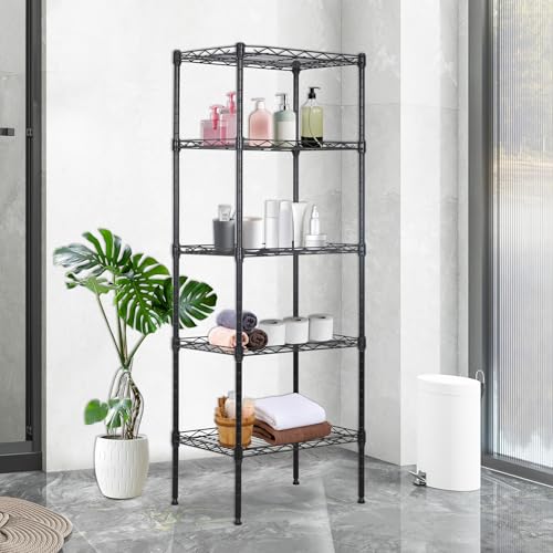 4 Tier NSF Wire Shelving Unit Heavy Duty Steel Storage Rack, Black X19089