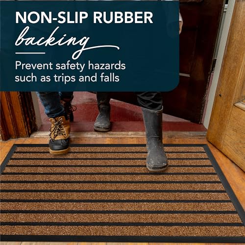 ubdyo Extra Durable Door Mat Non-Slip Outdoor Entrance 30" x 17" Bright Brown W5648
