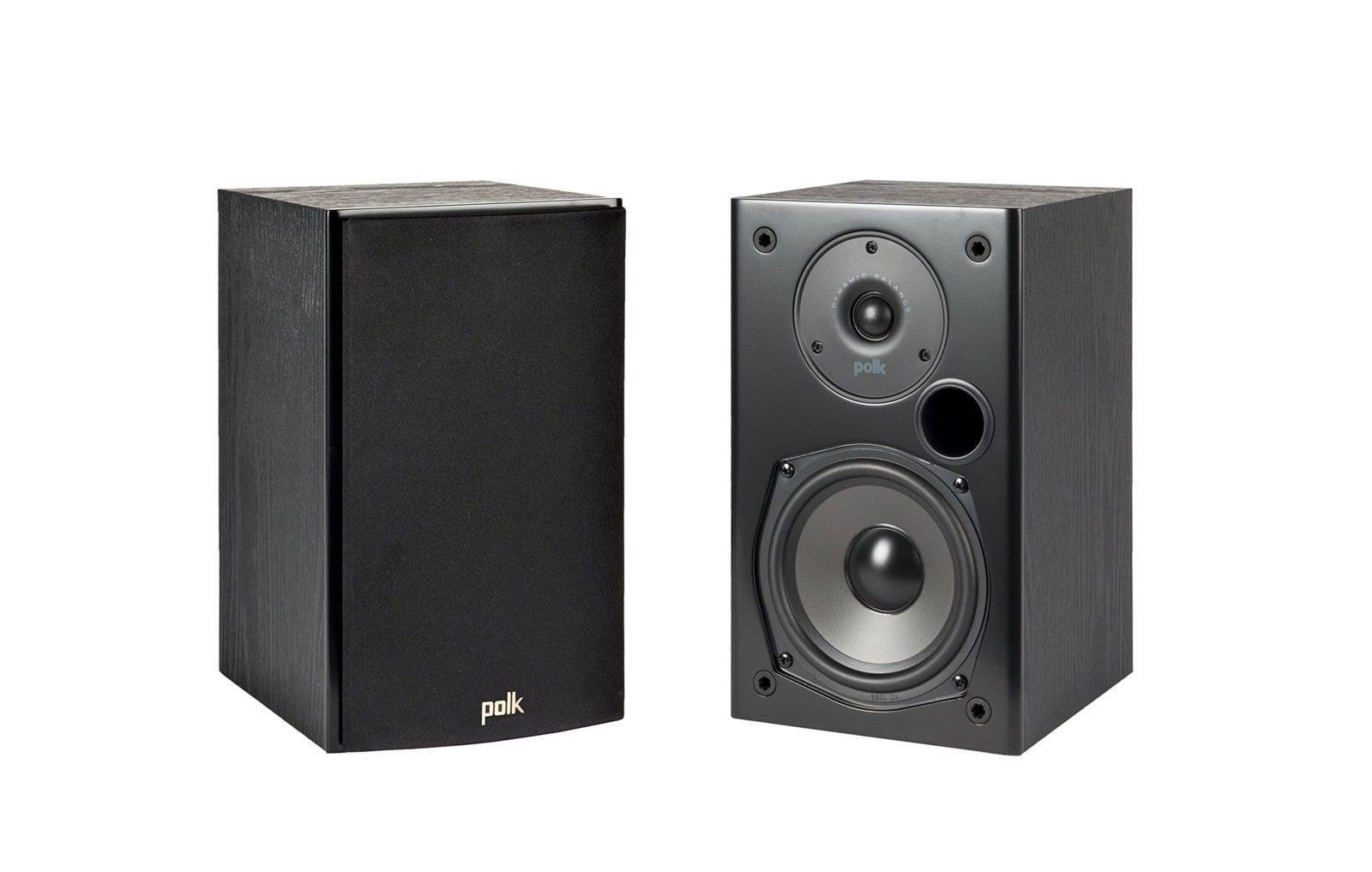 Polk Audio T15 Bookshelf Speakers, Pair, Black - Megean