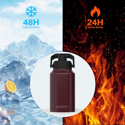 128oz Insulated Stainless Steel Water Bottle with Handle, Black W803