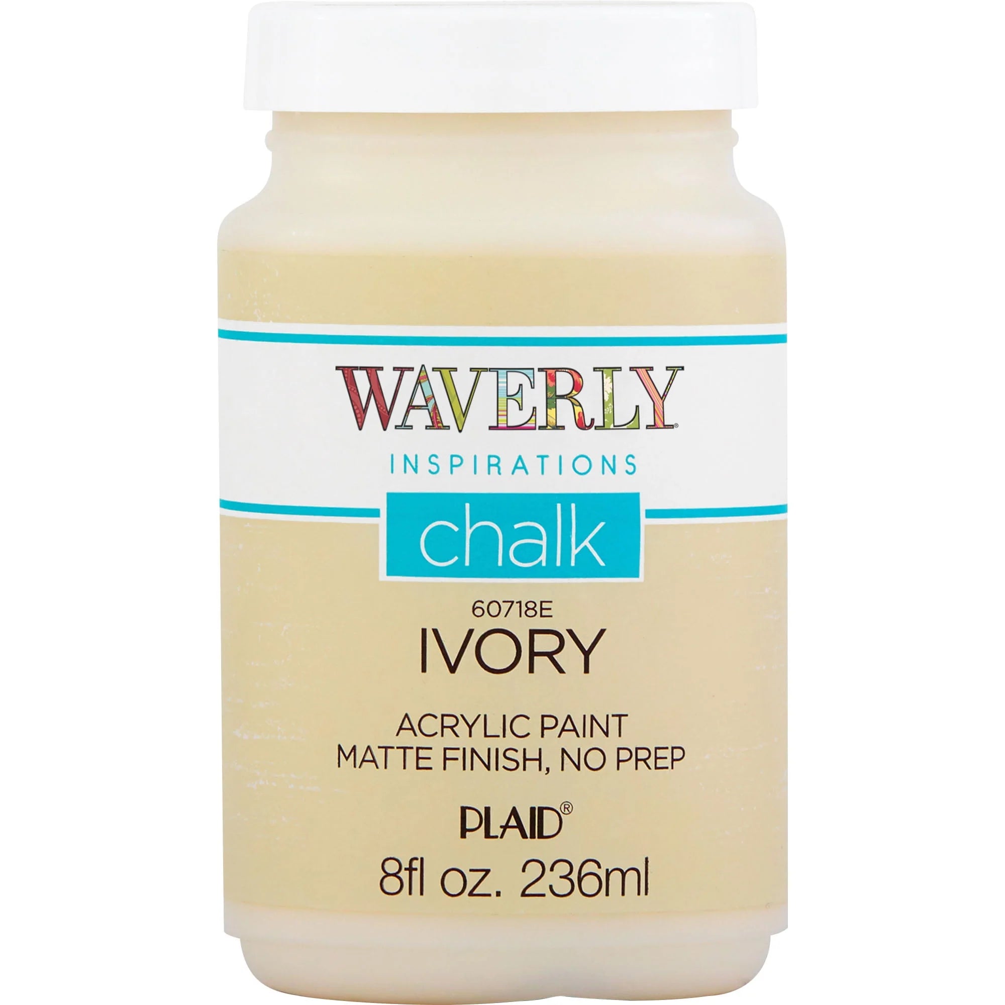 Waverly Inspirations Chalk Paint, Ultra Matte, White, 8 fl oz N9170