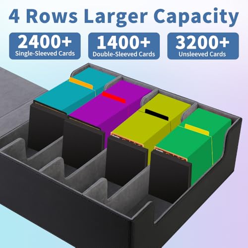 Trading Card Storage Box 4-Row Holder for MTG, Pokemon, YUGIOH S705
