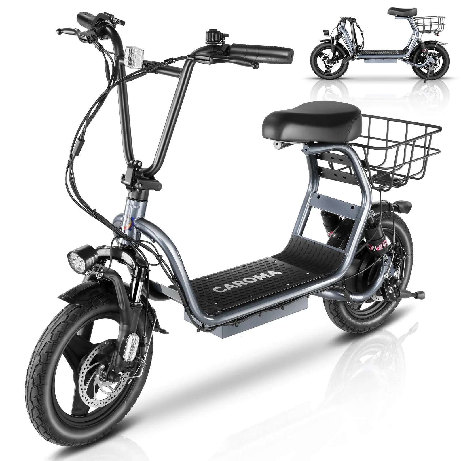 Caroma 500W Electric Scooter with Seat for Adult, 14 inch, 20 MPH F719250