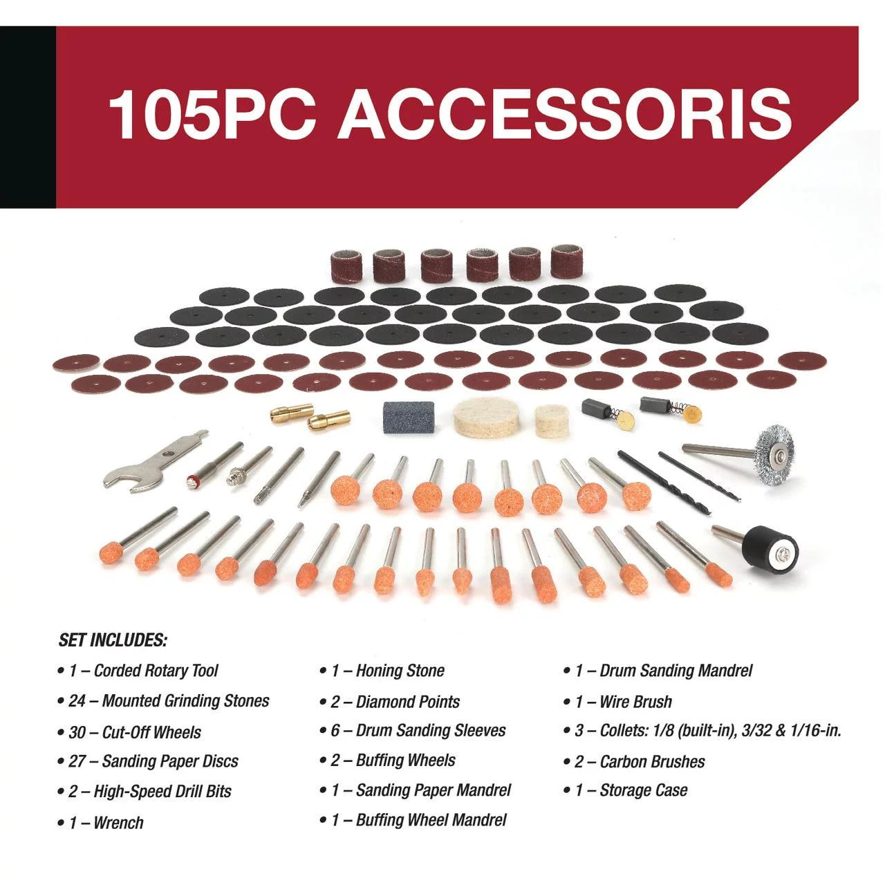 Hyper Tough 1.5 Amp Corded Rotary Tool with 105 Accessories & Storage Case R709387