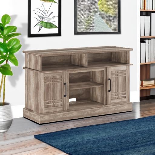 BELLEZE Norrell 48" Farmhouse Wood TV Stand for TVs up to 50 Inch, White R284