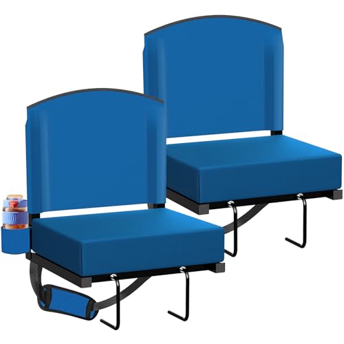 Stadium Seat with Back Support, Portable Bleacher Seat, Black V308