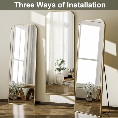 HARRITPURE 57"x20" Full Length Mirror with Aluminum Frame, Gold A38098