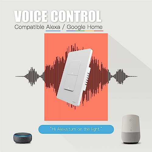 MOES Zigbee Smart Switch, No Neutral Wire, Single Pole, Works with Alexa & Google Assistant V385606