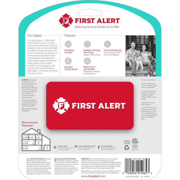First Alert BRK SCO2B Smoke and CO Detector with 9V Battery P41705