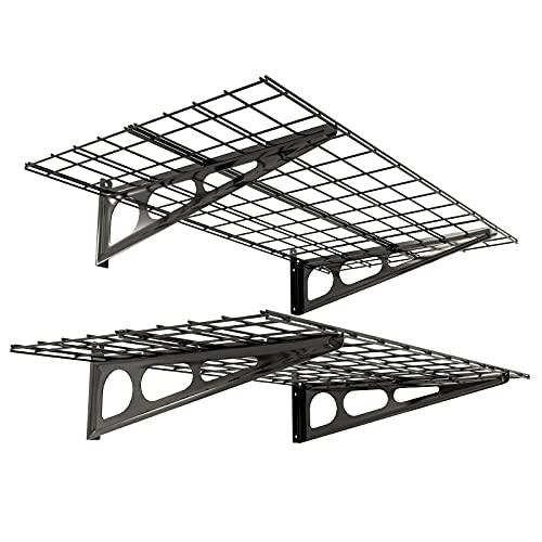 FLEXIMOUNTS 2-Pack 2x6ft Garage Wall Shelving Rack, Black C244838