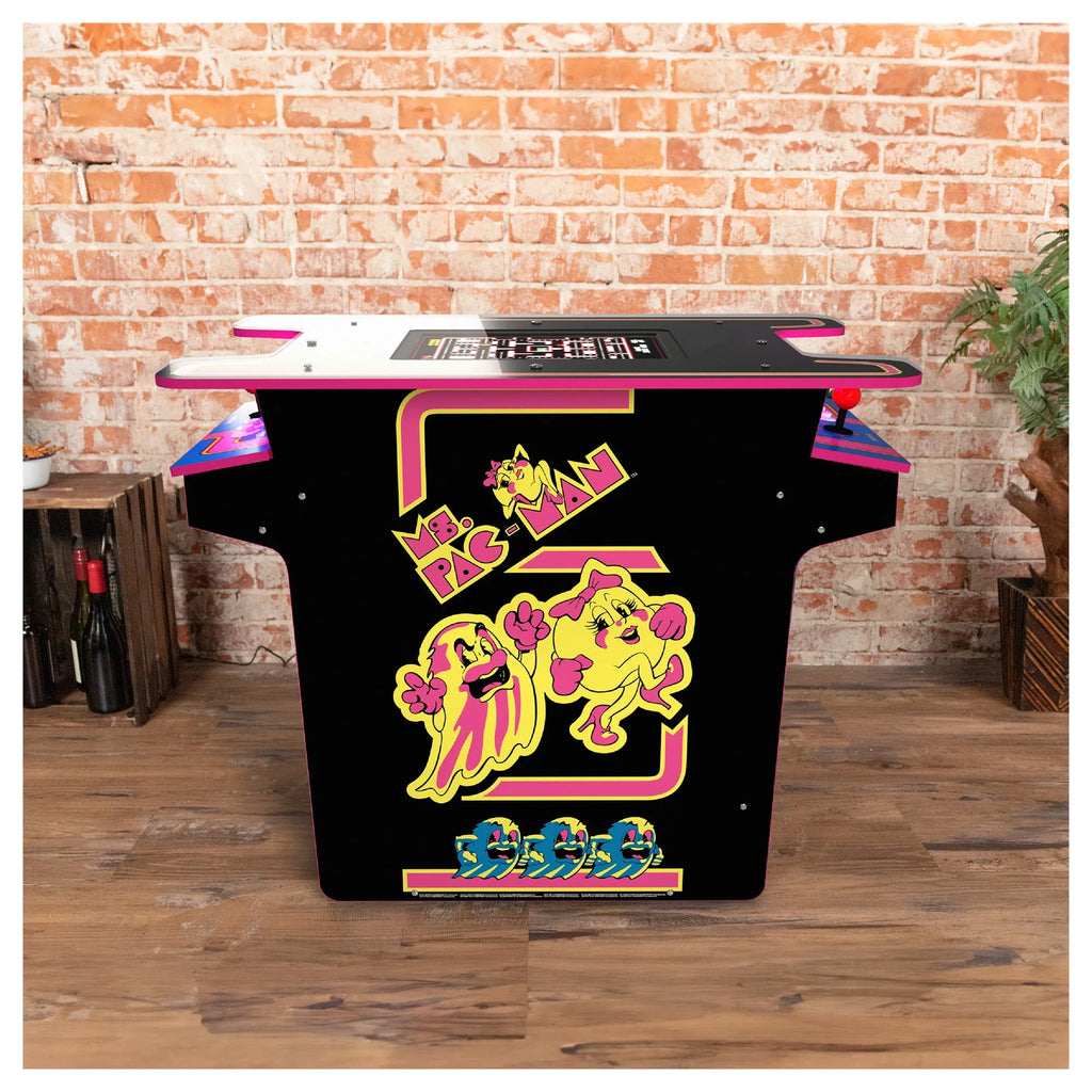 Arcade1UP Ms. PAC-MAN Head-to-Head Arcade Table with 12 Games, Black L2069