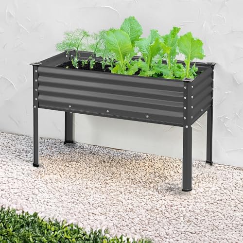 Best Choice Products 48x24x30in Galvanized Raised Garden Bed, Metal Elevated Planter Box, Dark Green S888804