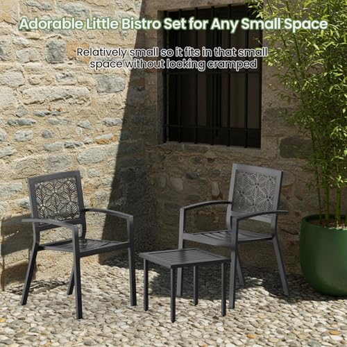 Peacock Blue Outdoor Bistro Set for 2 with Coffee Table R445