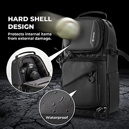 TARION Waterproof Camera Sling Bag with Raincover Tripod Holder Black M953560