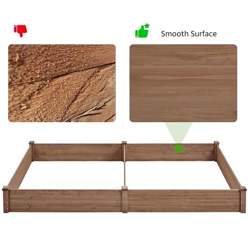 Yaheetech 8×2ft Wooden Raised Garden Bed for Flowers Vegetables Herbs Outdoor E283112