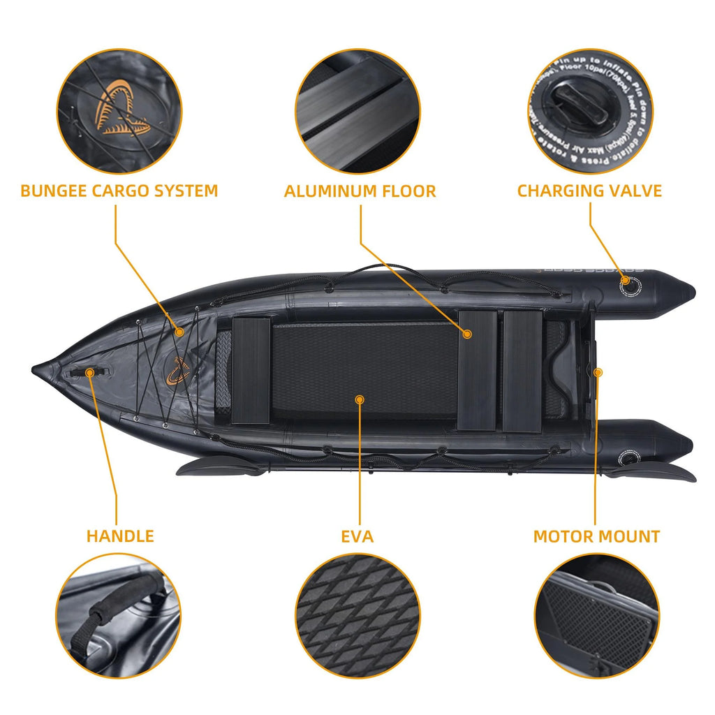 2 Person Inflatable Fishing Kayak with Pump, Paddle, and Repair Kit L2296