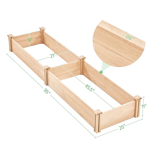 Yaheetech 8×2ft Wooden Raised Garden Bed for Flowers Vegetables Herbs Outdoor E283112