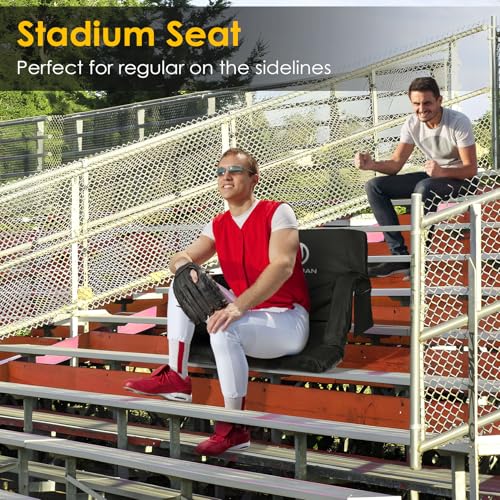 HOPERAN Stadium Seat with Back Support, Half-fold Portable Bleacher Chair, 600D Waterproof Q105351