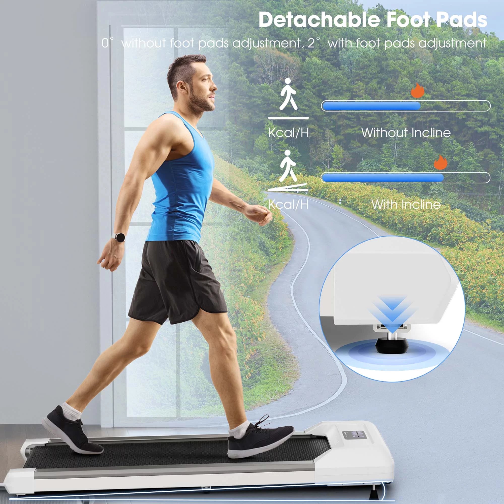 SuperFit Walking Pad Under Desk Treadmill with Remote Control, Black G33180