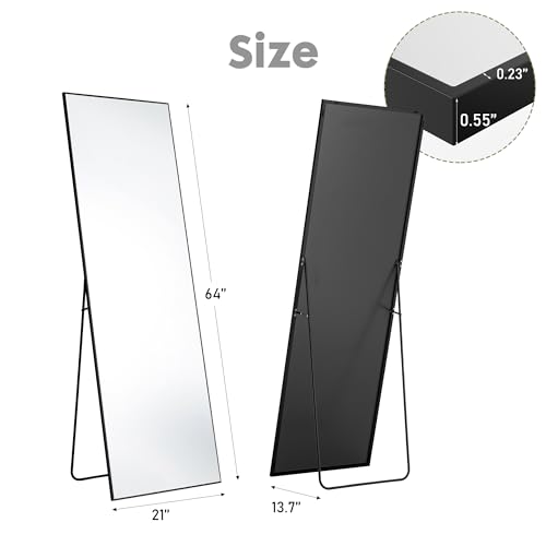 Sweetcrispy 64"x21" Arched Full Length Mirror, Standing or Leaning, Gold U4556