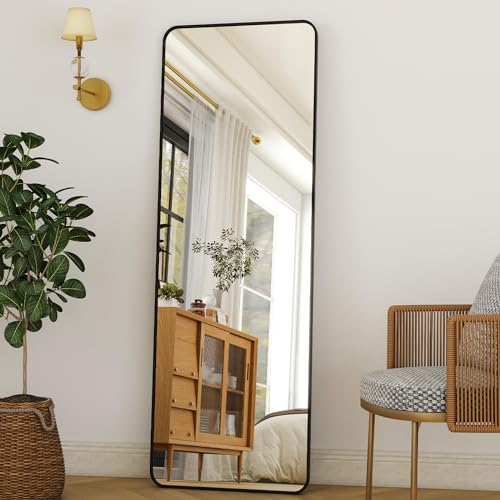 HARRITPURE 56" x 21" Rounded Full Length Floor Mirror with Aluminum Frame I85546