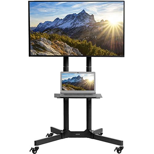 VIVO Mobile TV Cart for 32-83 inch Screens, Rolling Stand with Locking Wheels, Black F79048