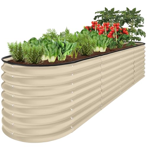 Best Choice Products 8x2x2ft Metal Raised Garden Bed Oval Planter Box for Vegetables, Herbs B5622