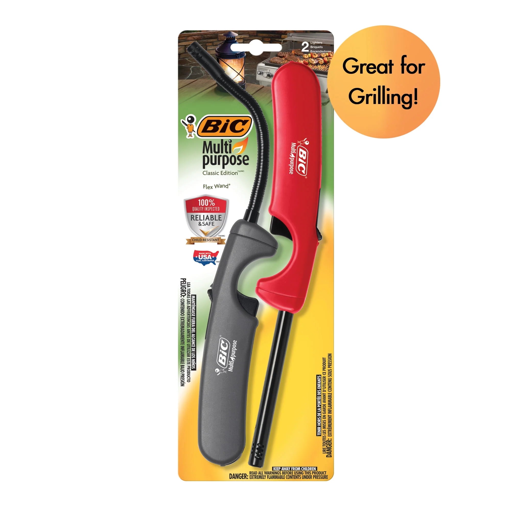 BIC Multi-Purpose Lighters Classic Wand + Flex Wand, 2-Pack O496017
