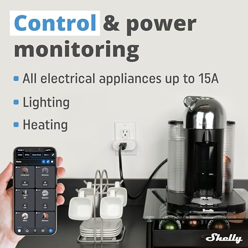 Shelly Plus Plug US WiFi Smart Plug with Power Measurement, Alexa and Google Home Compatible M33230