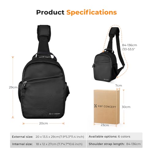 K&F Concept Camera Sling Bag Small Crossbody Shoulder Backpack for DSLR/Mirrorless U627