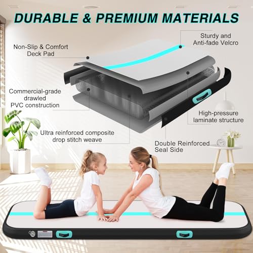 Inflatable Gymnastics Tumbling Mat with Electric Pump W352941