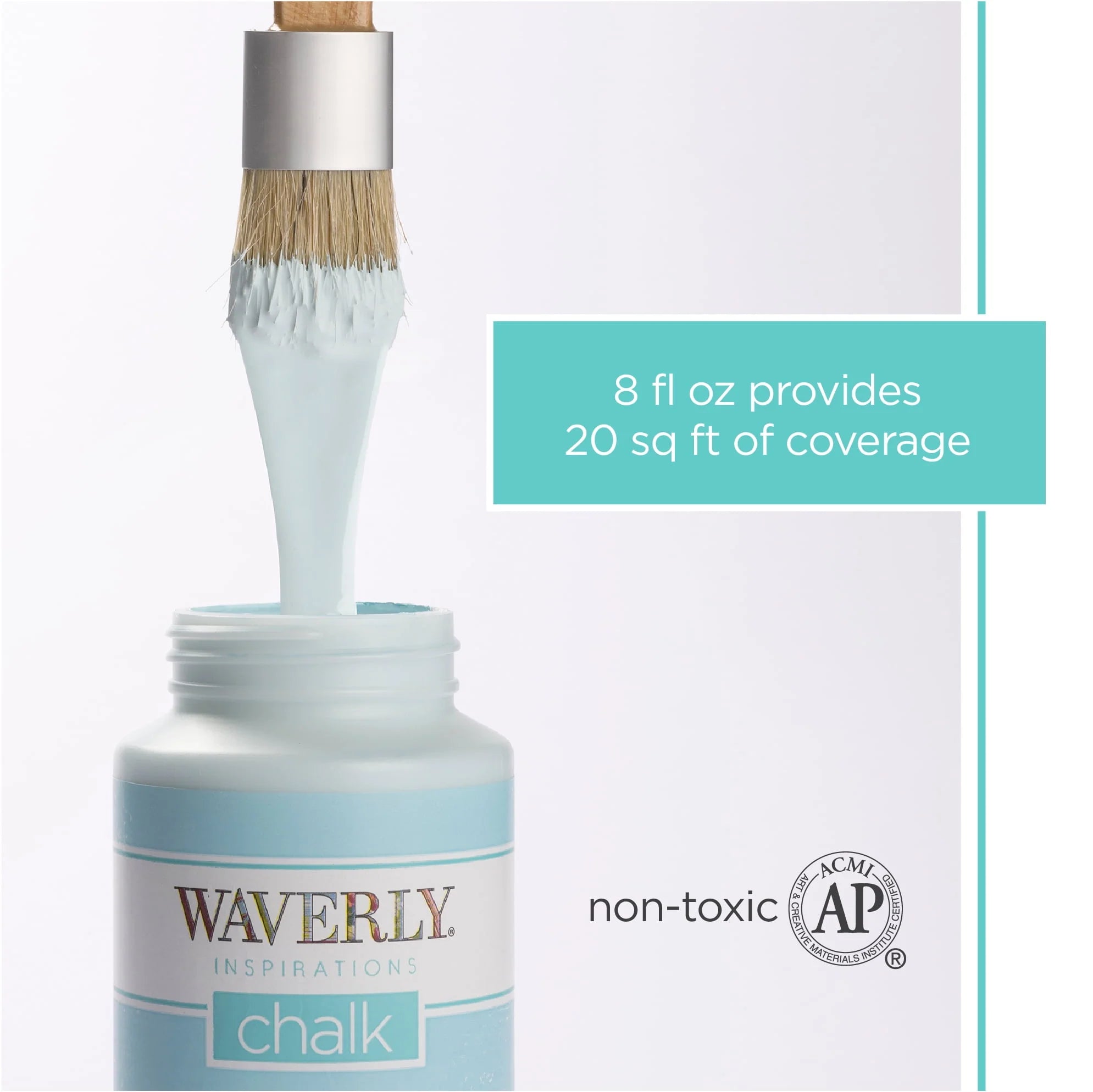 Waverly Inspirations Chalk Paint, Ultra Matte, White, 8 fl oz N9170