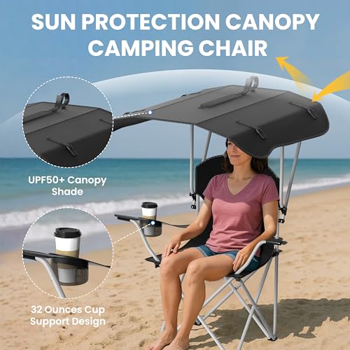 YSSOA Removable Footrest Reclining Camping Chair, Black J500901