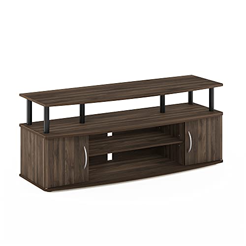 Furinno JAYA Large Entertainment Stand for TV Up to 55 Inch, French Oak Grey/Black V100781