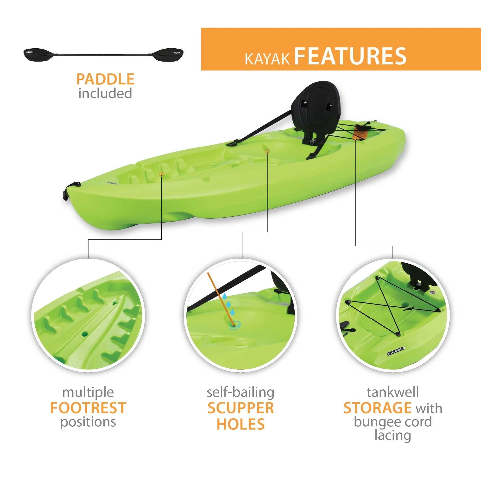 Lifetime Daylite 8 ft Sit-on-Top Kayak, Red H51700