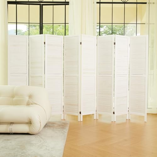 Room Partitions and Dividers, 5.6 Ft Tall Folding Wood Screen, 4 Panels S6959