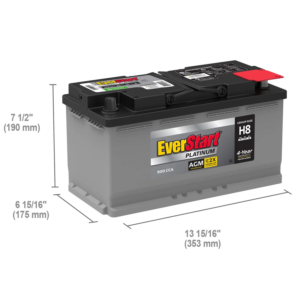 EverStart Platinum AGM Battery Group Size H8 12V 900 CCA M528612