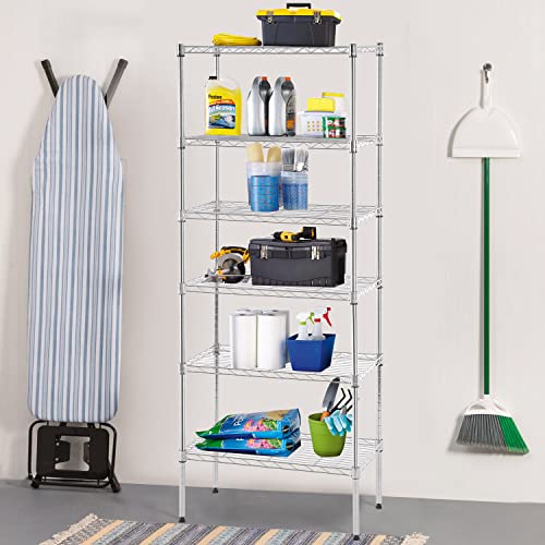 4 Tier NSF Wire Shelving Unit Heavy Duty Steel Storage Rack, Black X19089