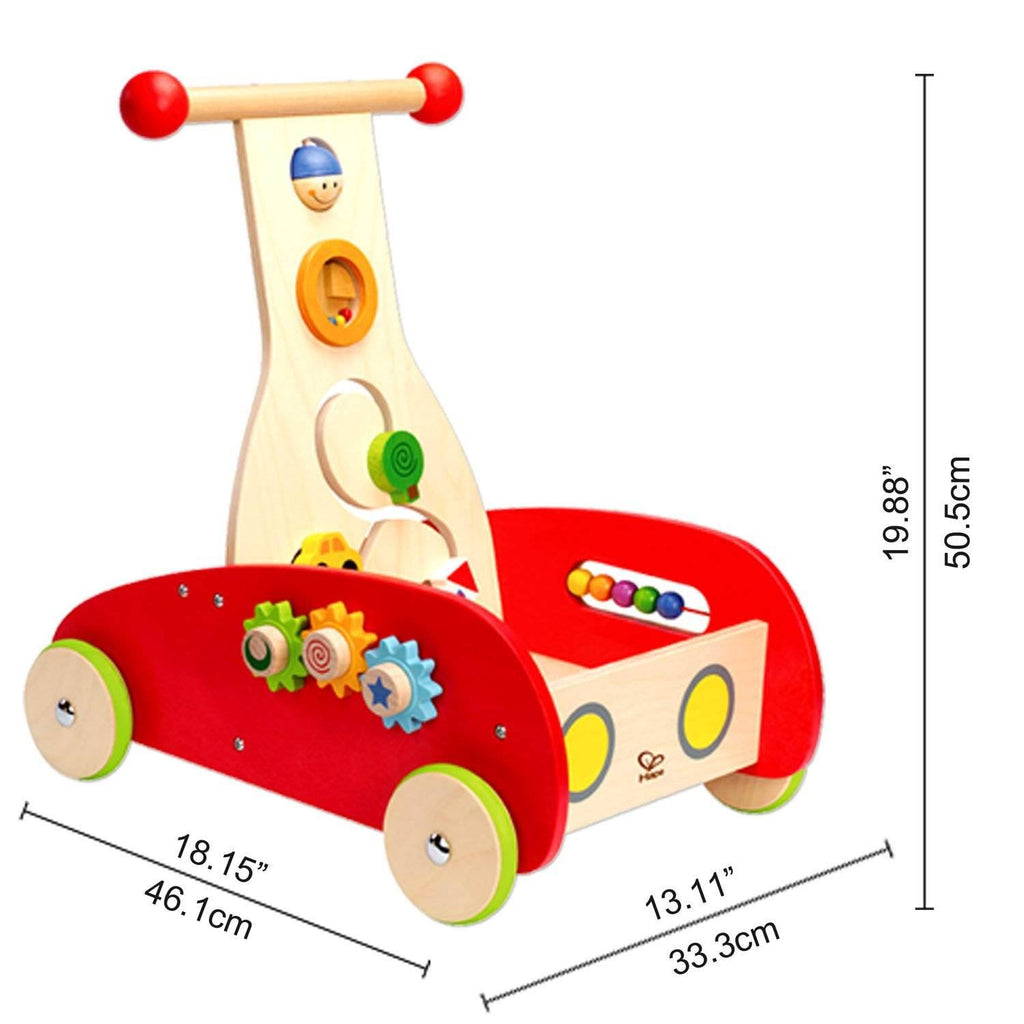 Hape Toddler Push & Pull Toy Wonder Walker Cart with Blocks G8479