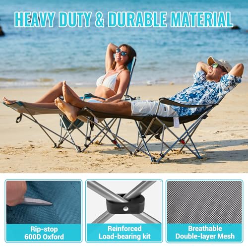 #WEJOY 2-in-1 Reclining Camping Chair with Footrest for Adults B28363