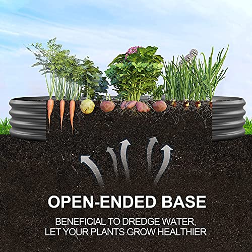 Land Guard Galvanized Raised Garden Bed Kit, Oval Large Metal Planter Box U192